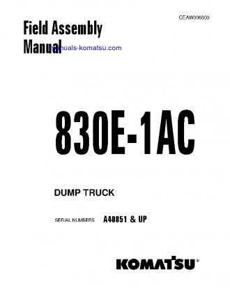 830E-1(USA)-AC S/N A40851-UP Field assembly manual (English)