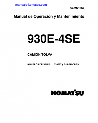 930E-4(USA)-SE S/N A30587-A30677 Operation manual (Spanish)