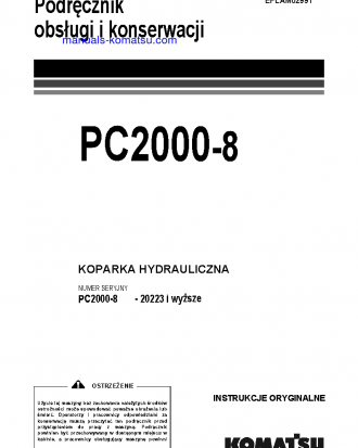 PC2000-8(JPN) S/N 20223-UP Operation manual (Polish)
