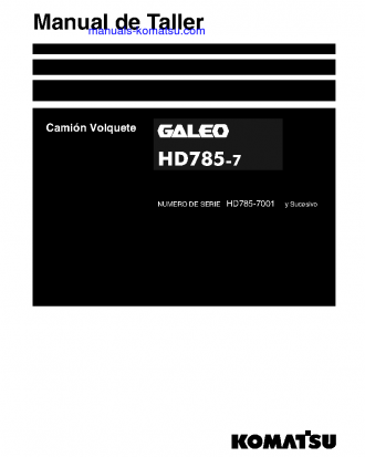 HD785-7(JPN) S/N 7001-UP Shop (repair) manual (Spanish)