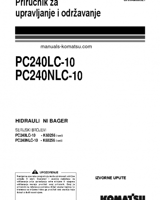 PC240LC-10(GBR) S/N K60256-UP Operation manual (Croatian)