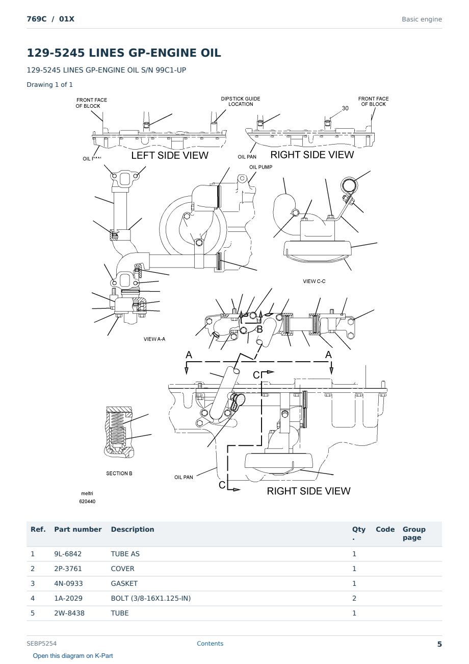 Caterpillar 769C S/N 01X Partsbook SEBP5254 (English) - sample page 5 of 10 Caterpillar 769C S/N 01X Partsbook SEBP5254 (English) - sample page 5 of 10