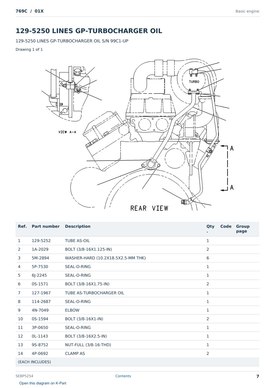 Caterpillar 769C S/N 01X Partsbook SEBP5254 (English) - sample page 7 of 10 Caterpillar 769C S/N 01X Partsbook SEBP5254 (English) - sample page 7 of 10