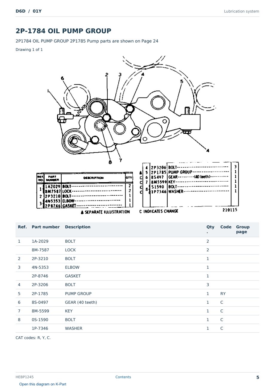 Caterpillar D6D S/N 01Y Partsbook HEBP1245 (English) - sample page 5 of 10 Caterpillar D6D S/N 01Y Partsbook HEBP1245 (English) - sample page 5 of 10