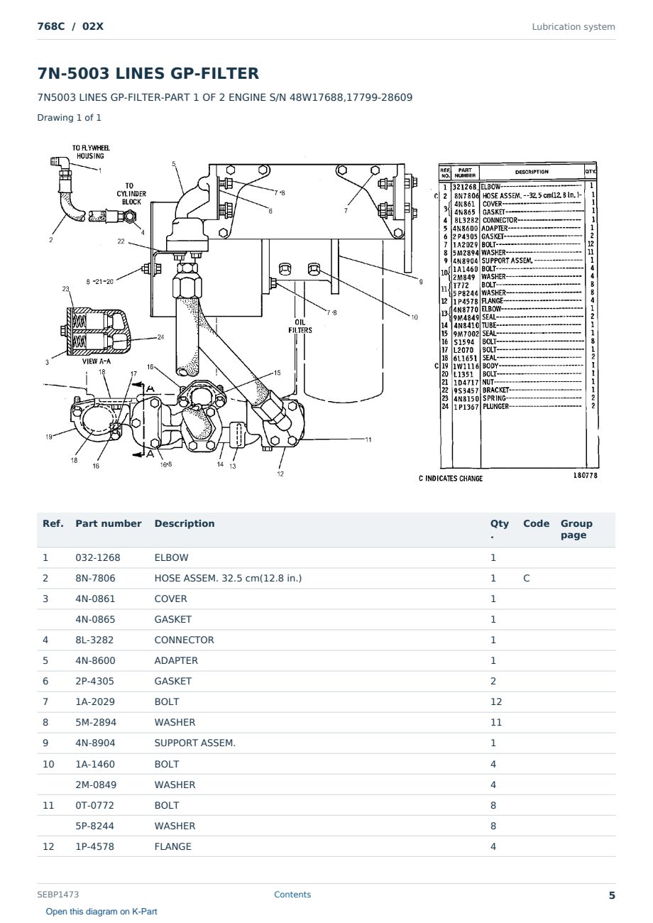Caterpillar 768C S/N 02X Partsbook SEBP1473 (English) - sample page 5 of 10 Caterpillar 768C S/N 02X Partsbook SEBP1473 (English) - sample page 5 of 10