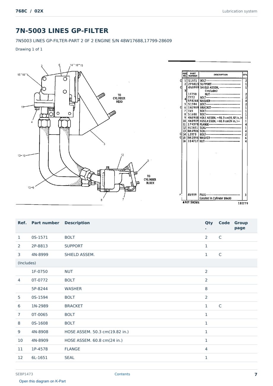 Caterpillar 768C S/N 02X Partsbook SEBP1473 (English) - sample page 7 of 10 Caterpillar 768C S/N 02X Partsbook SEBP1473 (English) - sample page 7 of 10