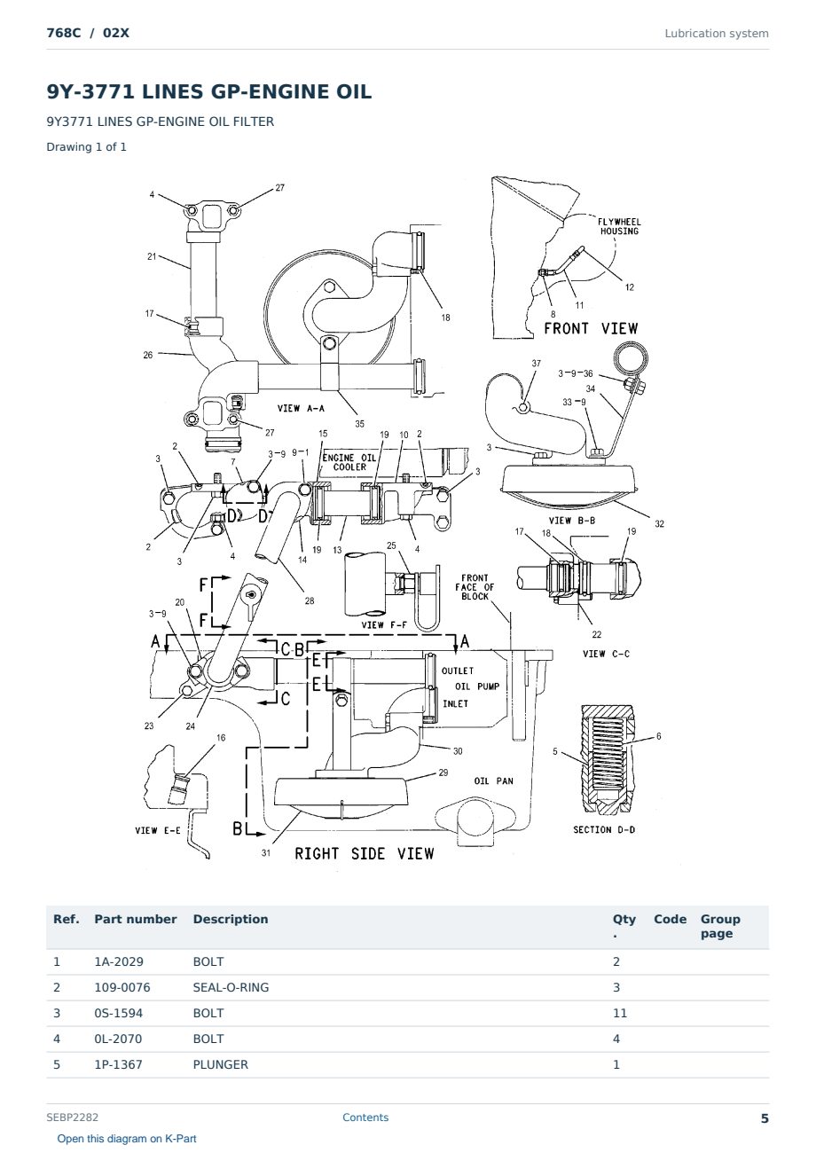 Caterpillar 768C S/N 02X Partsbook SEBP2282 (English) - sample page 5 of 10 Caterpillar 768C S/N 02X Partsbook SEBP2282 (English) - sample page 5 of 10
