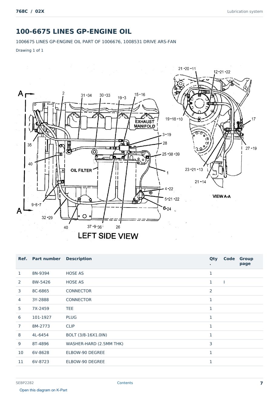 Caterpillar 768C S/N 02X Partsbook SEBP2282 (English) - sample page 7 of 10 Caterpillar 768C S/N 02X Partsbook SEBP2282 (English) - sample page 7 of 10