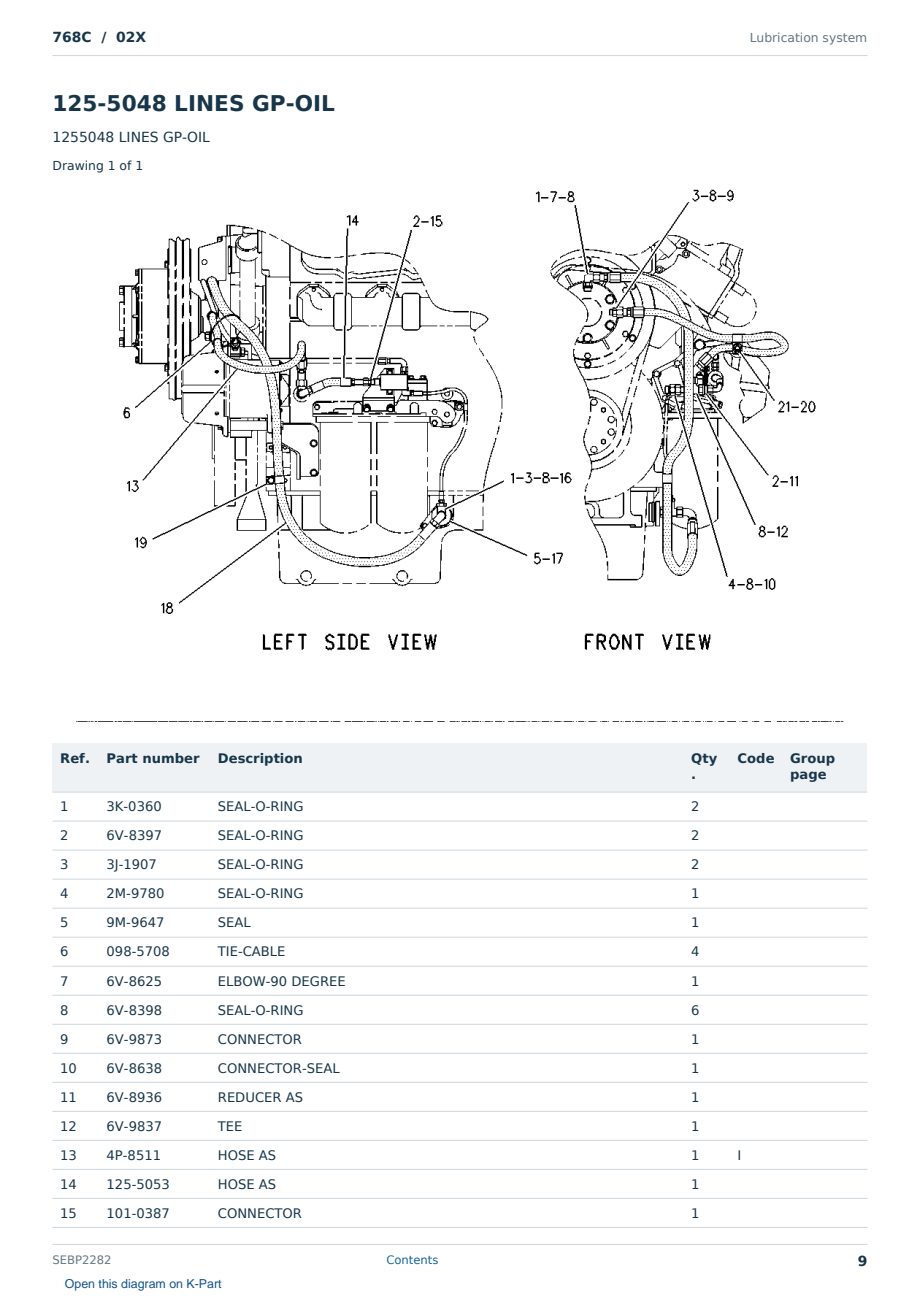 Caterpillar 768C S/N 02X Partsbook SEBP2282 (English) - sample page 9 of 10 Caterpillar 768C S/N 02X Partsbook SEBP2282 (English) - sample page 9 of 10
