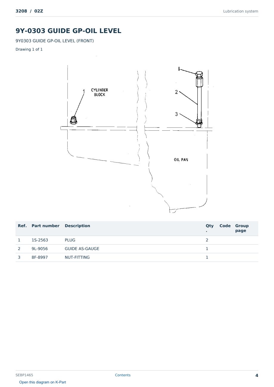 Caterpillar 3208 S/N 02Z Partsbook SEBP1465 (English) - sample page 4 of 10 Caterpillar 3208 S/N 02Z Partsbook SEBP1465 (English) - sample page 4 of 10