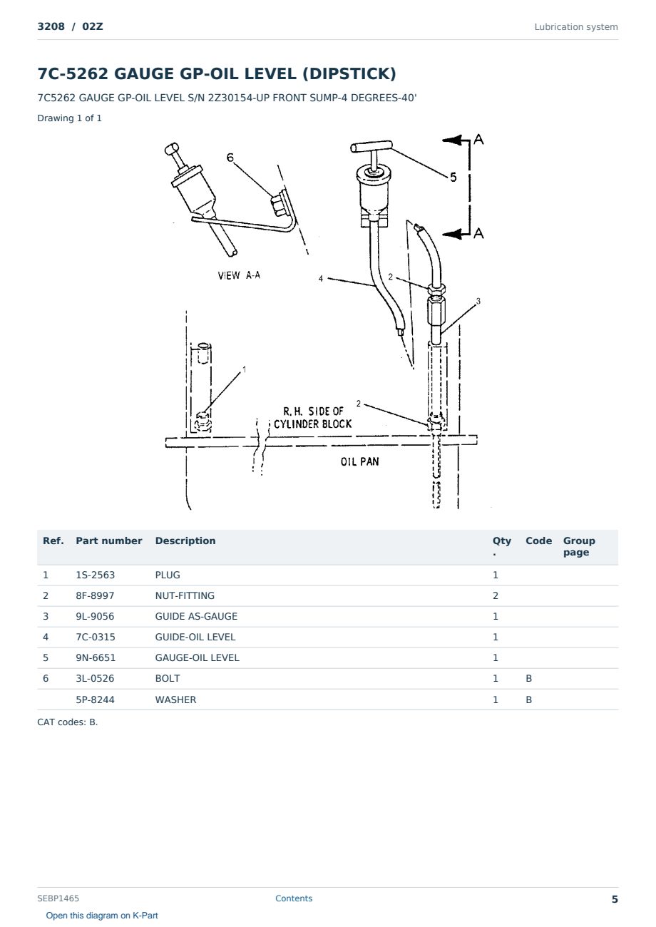 Caterpillar 3208 S/N 02Z Partsbook SEBP1465 (English) - sample page 5 of 10 Caterpillar 3208 S/N 02Z Partsbook SEBP1465 (English) - sample page 5 of 10