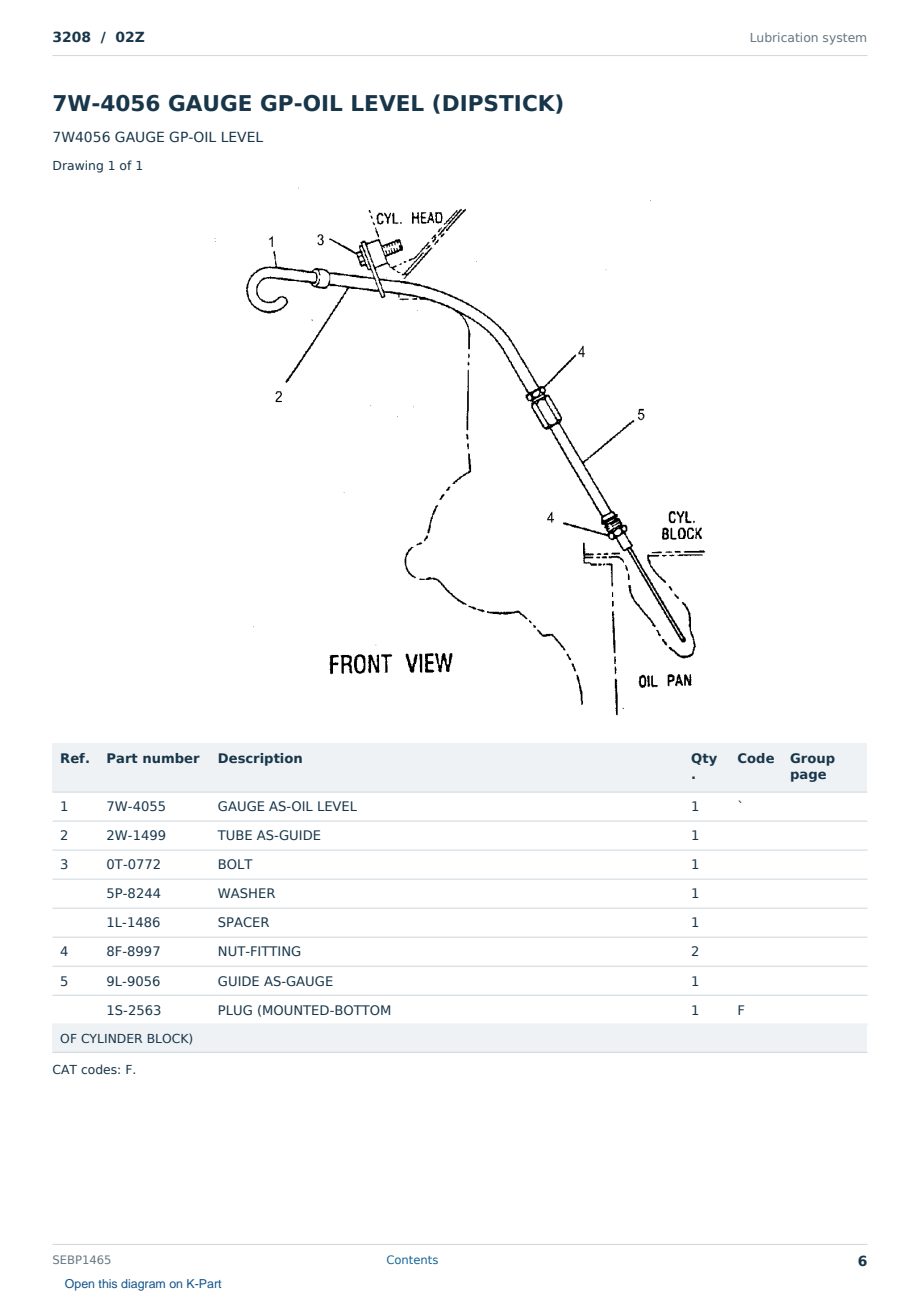 Caterpillar 3208 S/N 02Z Partsbook SEBP1465 (English) - sample page 6 of 10 Caterpillar 3208 S/N 02Z Partsbook SEBP1465 (English) - sample page 6 of 10
