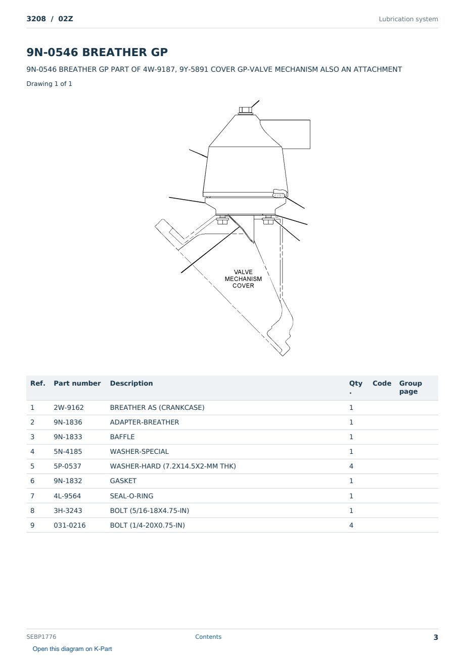 Caterpillar 3208 S/N 02Z Partsbook SEBP1776 (English) - sample page 3 of 10 Caterpillar 3208 S/N 02Z Partsbook SEBP1776 (English) - sample page 3 of 10
