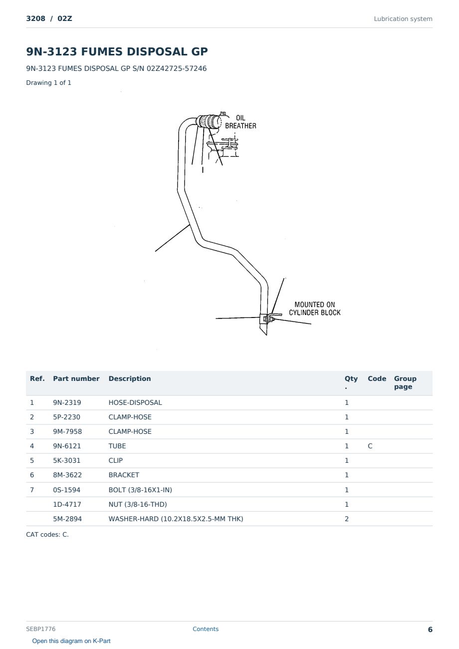 Caterpillar 3208 S/N 02Z Partsbook SEBP1776 (English) - sample page 6 of 10 Caterpillar 3208 S/N 02Z Partsbook SEBP1776 (English) - sample page 6 of 10