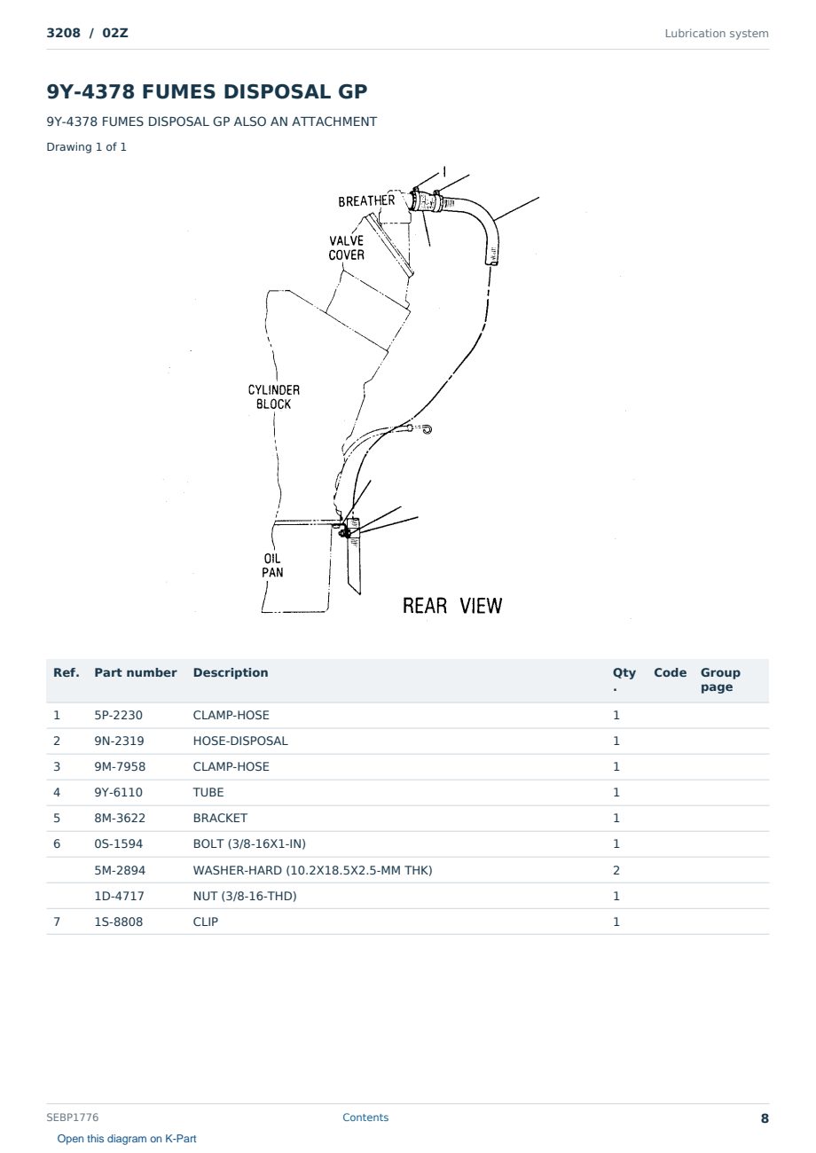 Caterpillar 3208 S/N 02Z Partsbook SEBP1776 (English) - sample page 8 of 10 Caterpillar 3208 S/N 02Z Partsbook SEBP1776 (English) - sample page 8 of 10