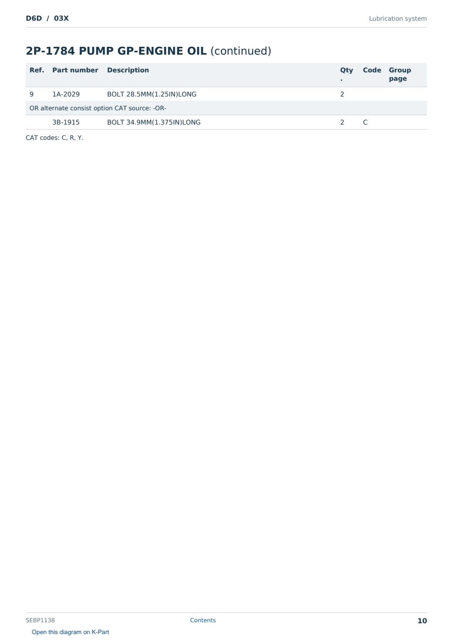 Caterpillar D6D S/N 03X Partsbook SEBP1138 (English) - sample page 10 of 10 Caterpillar D6D S/N 03X Partsbook SEBP1138 (English) - sample page 10 of 10
