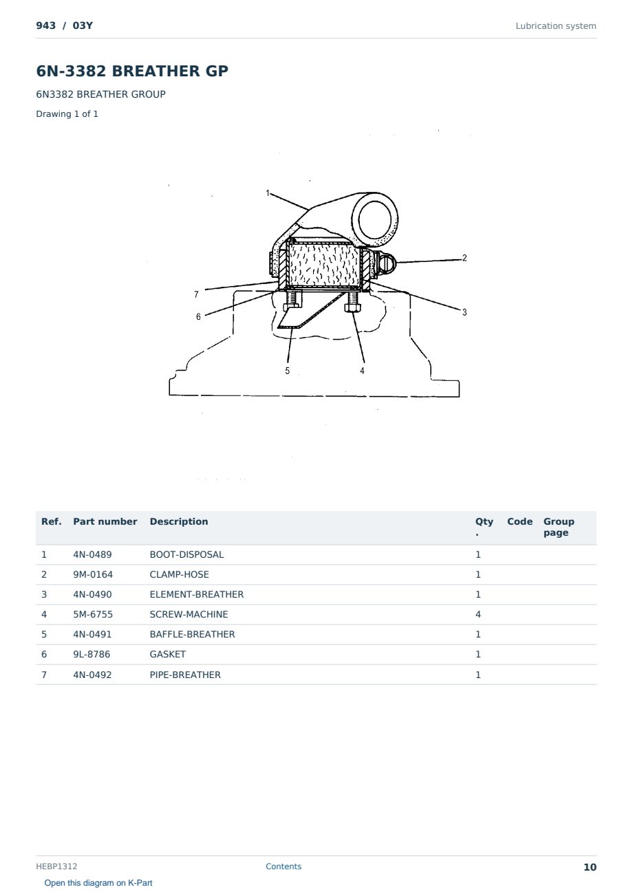 Caterpillar 943 S/N 03Y Partsbook HEBP1312 (English) - sample page 10 of 10 Caterpillar 943 S/N 03Y Partsbook HEBP1312 (English) - sample page 10 of 10