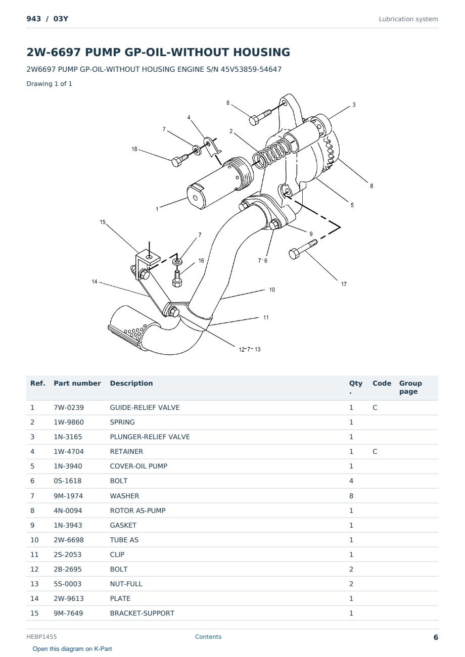 Caterpillar 943 S/N 03Y Partsbook HEBP1455 (English) - sample page 6 of 10 Caterpillar 943 S/N 03Y Partsbook HEBP1455 (English) - sample page 6 of 10