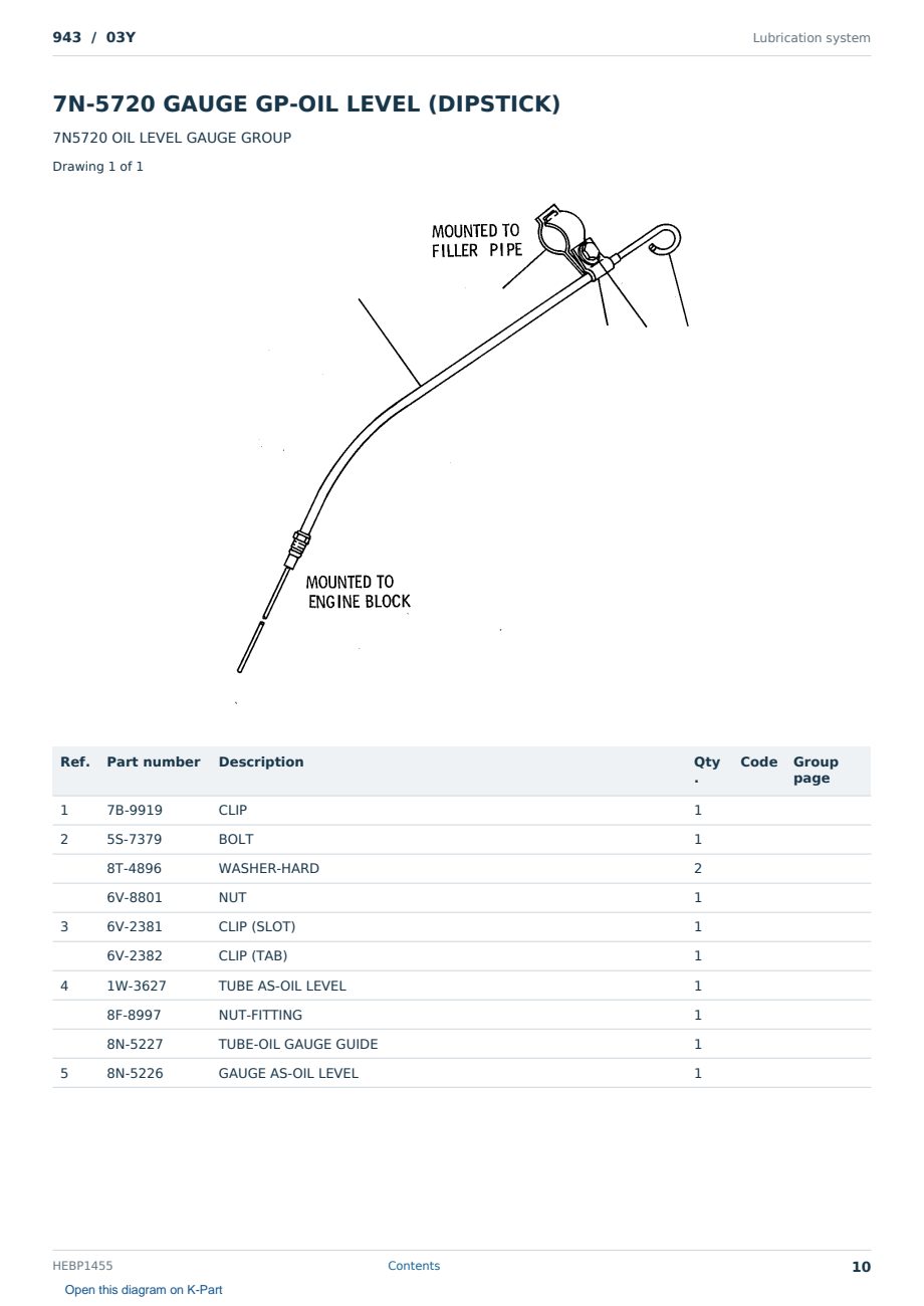 Caterpillar 943 S/N 03Y Partsbook HEBP1455 (English) - sample page 10 of 10 Caterpillar 943 S/N 03Y Partsbook HEBP1455 (English) - sample page 10 of 10