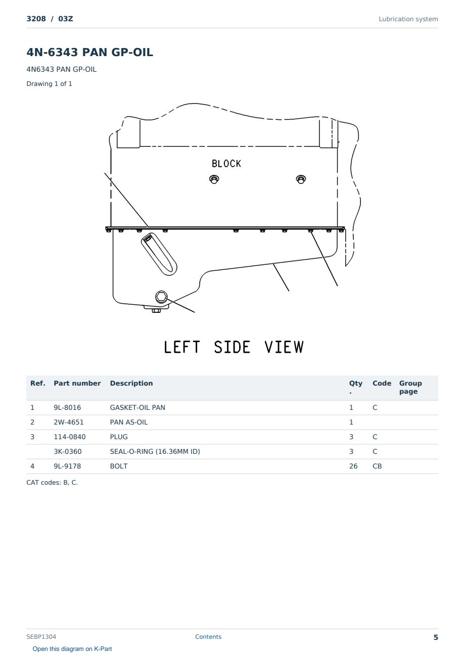 Caterpillar 3208 S/N 03Z Partsbook SEBP1304 (English) - sample page 5 of 10 Caterpillar 3208 S/N 03Z Partsbook SEBP1304 (English) - sample page 5 of 10