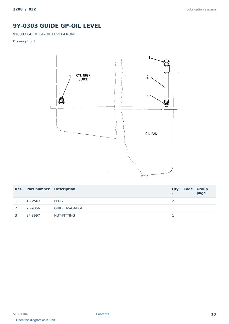 Caterpillar 3208 S/N 03Z Partsbook SEBP1304 (English) - sample page 10 of 10 Caterpillar 3208 S/N 03Z Partsbook SEBP1304 (English) - sample page 10 of 10
