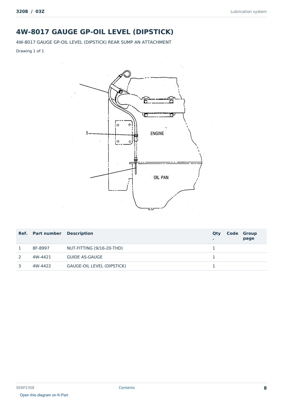 Caterpillar 3208 S/N 03Z Partsbook SEBP2308 (English) - sample page 8 of 10 Caterpillar 3208 S/N 03Z Partsbook SEBP2308 (English) - sample page 8 of 10