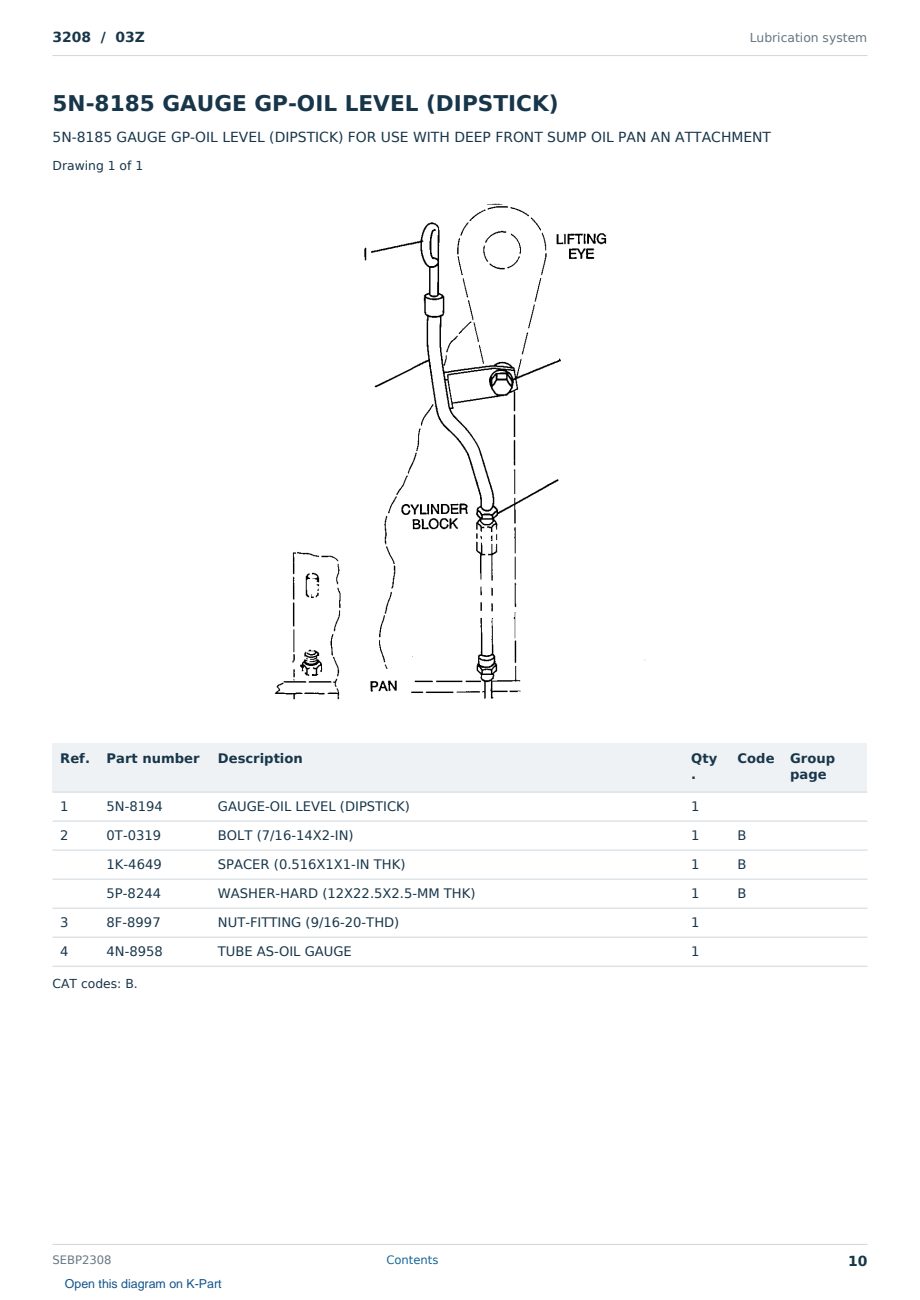Caterpillar 3208 S/N 03Z Partsbook SEBP2308 (English) - sample page 10 of 10 Caterpillar 3208 S/N 03Z Partsbook SEBP2308 (English) - sample page 10 of 10