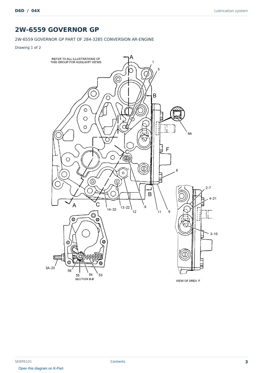 Caterpillar D6D S/N 04X Partsbook SEBP6101 (English) - sample page 3 of 10 Caterpillar D6D S/N 04X Partsbook SEBP6101 (English) - sample page 3 of 10