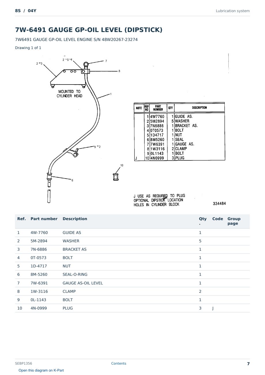 Caterpillar 8S S/N 04Y Partsbook SEBP1356 (English) - sample page 7 of 10 Caterpillar 8S S/N 04Y Partsbook SEBP1356 (English) - sample page 7 of 10