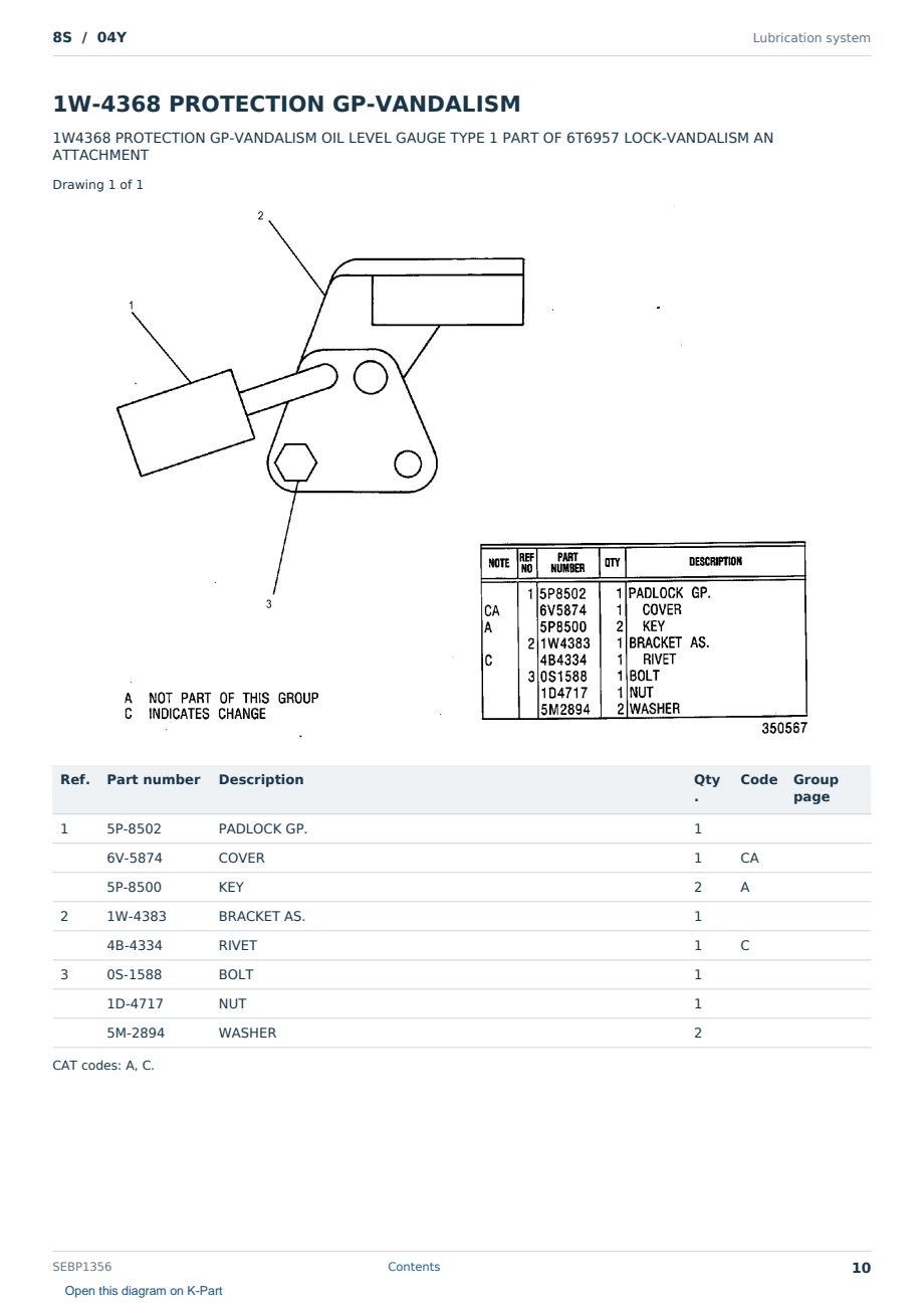 Caterpillar 8S S/N 04Y Partsbook SEBP1356 (English) - sample page 10 of 10 Caterpillar 8S S/N 04Y Partsbook SEBP1356 (English) - sample page 10 of 10