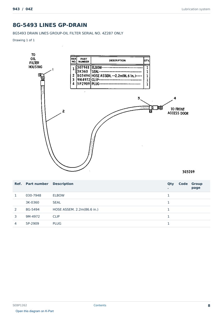 Caterpillar 943 S/N 04Z Partsbook SEBP1262 (English) - sample page 8 of 10 Caterpillar 943 S/N 04Z Partsbook SEBP1262 (English) - sample page 8 of 10