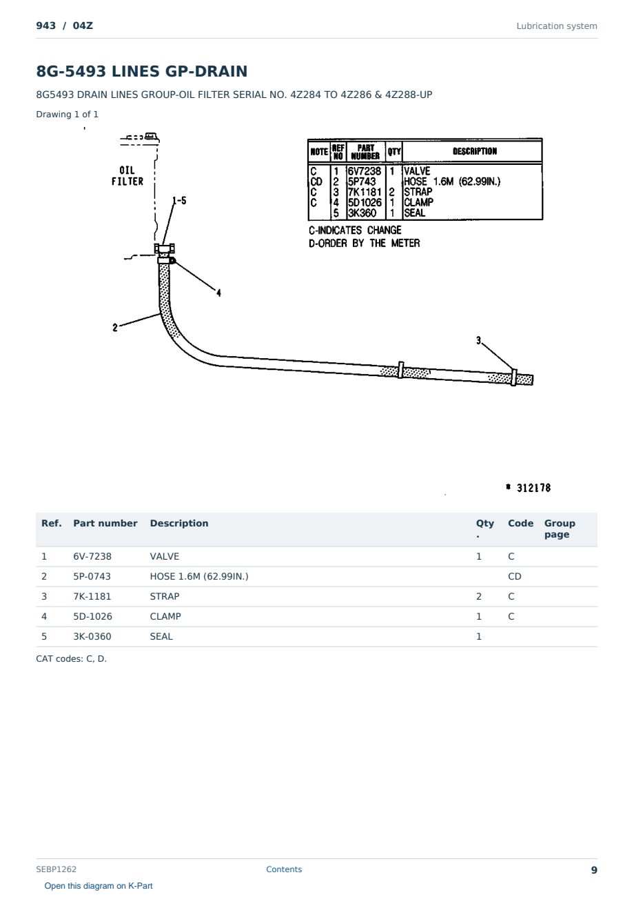 Caterpillar 943 S/N 04Z Partsbook SEBP1262 (English) - sample page 9 of 10 Caterpillar 943 S/N 04Z Partsbook SEBP1262 (English) - sample page 9 of 10