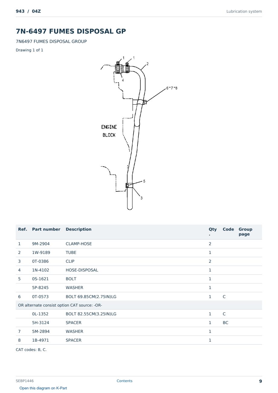 Caterpillar 943 S/N 04Z Partsbook SEBP1446 (English) - sample page 9 of 10 Caterpillar 943 S/N 04Z Partsbook SEBP1446 (English) - sample page 9 of 10