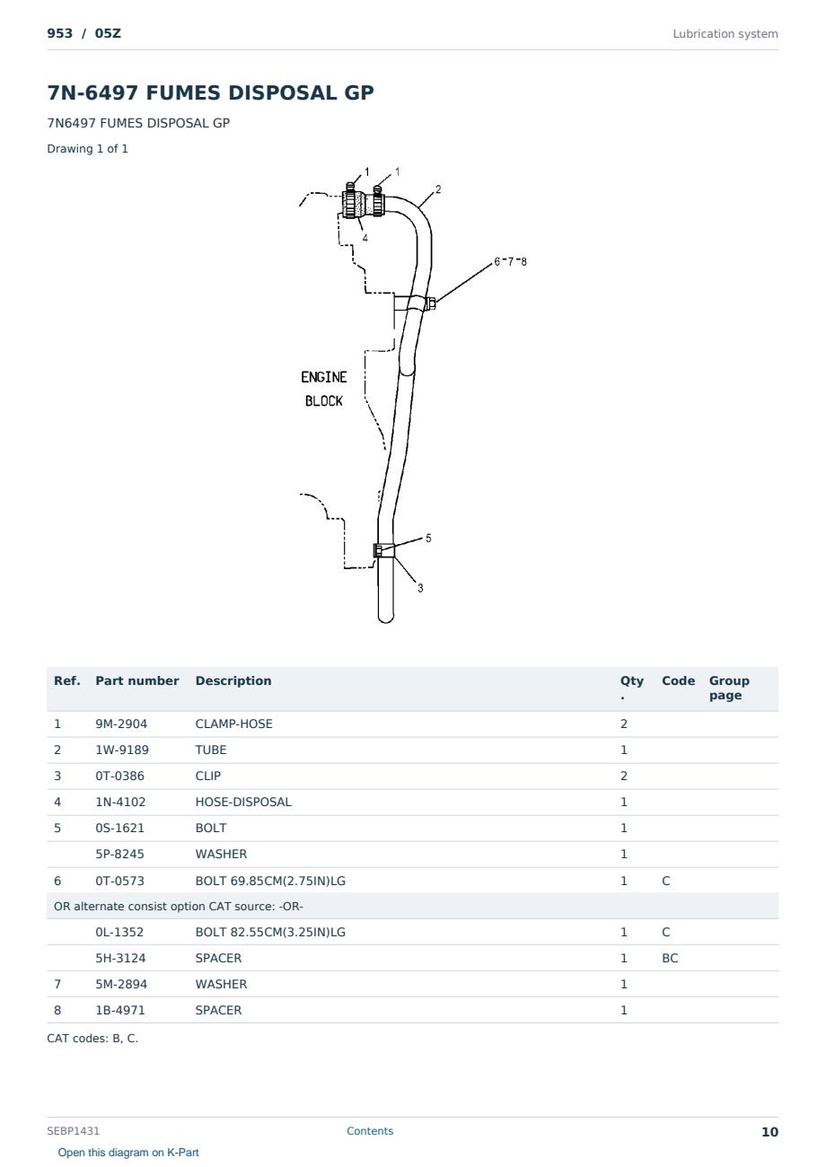 Caterpillar 953 S/N 05Z Partsbook SEBP1431 (English) - sample page 10 of 10 Caterpillar 953 S/N 05Z Partsbook SEBP1431 (English) - sample page 10 of 10