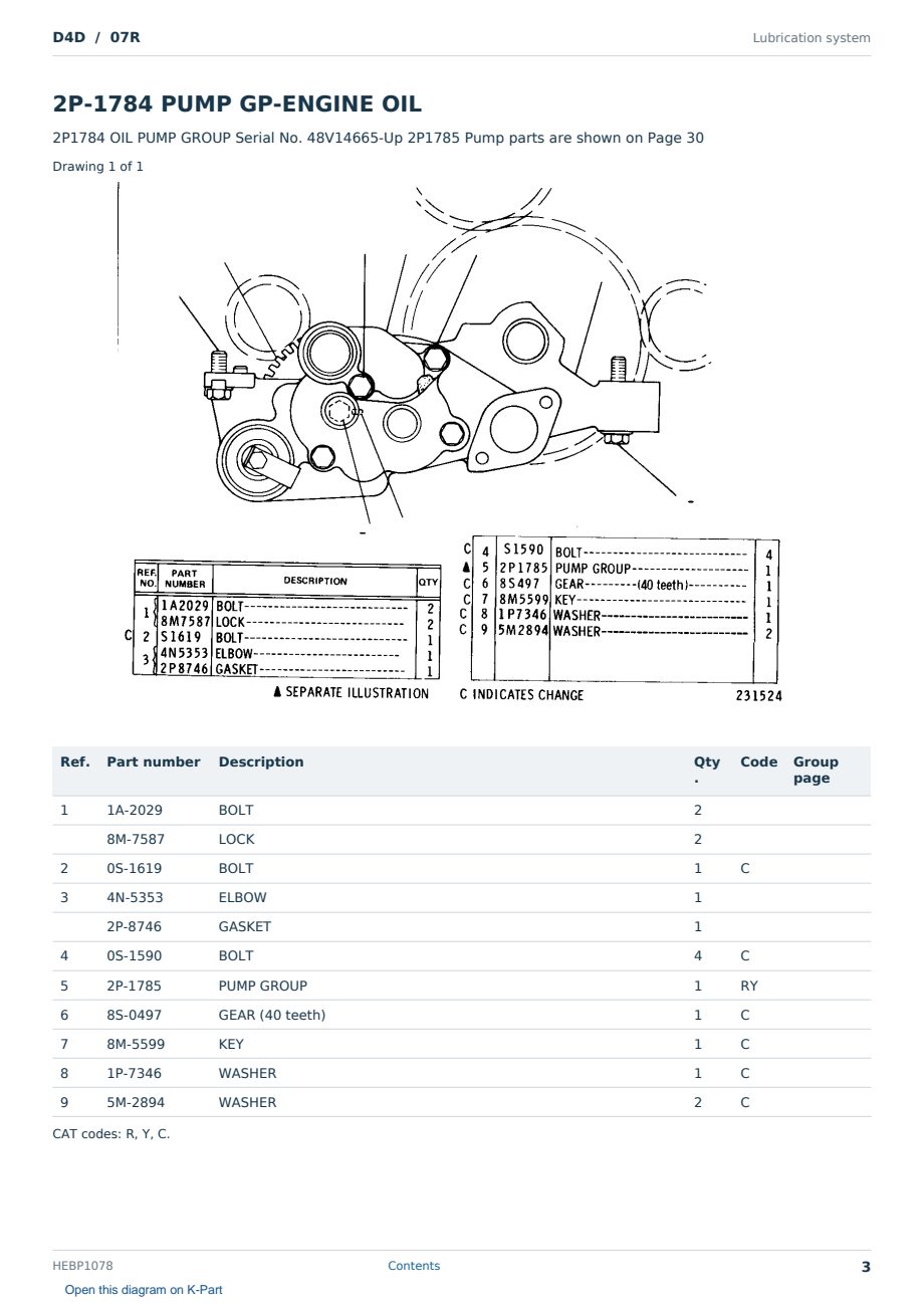 Caterpillar D4D S/N 07R Partsbook HEBP1078 (English) - sample page 3 of 10 Caterpillar D4D S/N 07R Partsbook HEBP1078 (English) - sample page 3 of 10