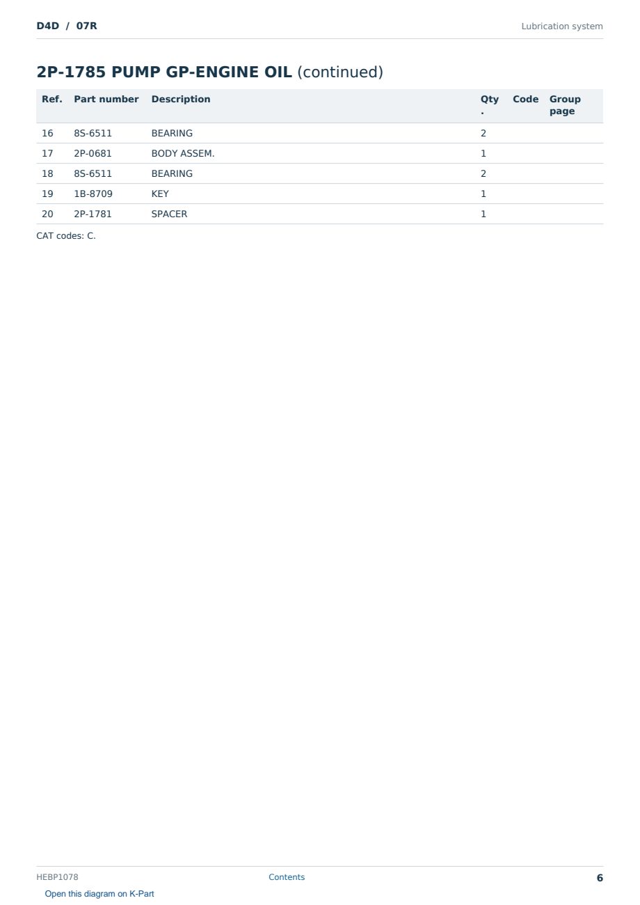 Caterpillar D4D S/N 07R Partsbook HEBP1078 (English) - sample page 6 of 10 Caterpillar D4D S/N 07R Partsbook HEBP1078 (English) - sample page 6 of 10