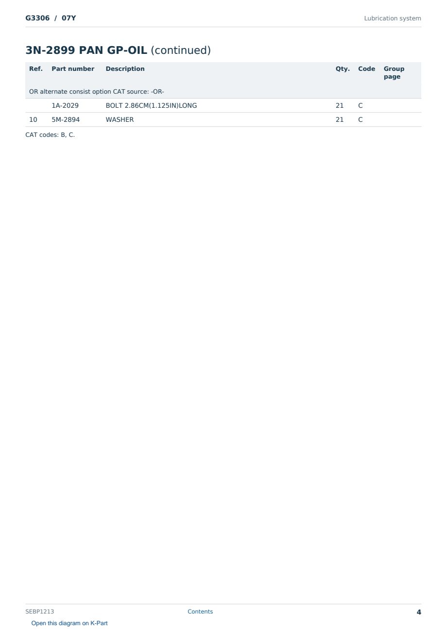 Caterpillar G3306 S/N 07Y Partsbook SEBP1213 (English) - sample page 4 of 10 Caterpillar G3306 S/N 07Y Partsbook SEBP1213 (English) - sample page 4 of 10
