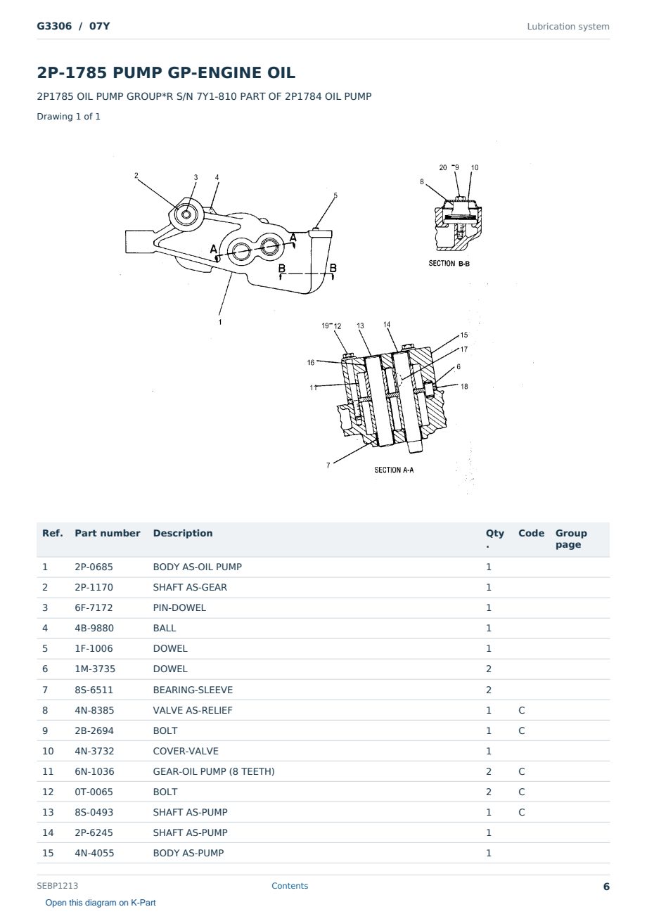 Caterpillar G3306 S/N 07Y Partsbook SEBP1213 (English) - sample page 6 of 10 Caterpillar G3306 S/N 07Y Partsbook SEBP1213 (English) - sample page 6 of 10