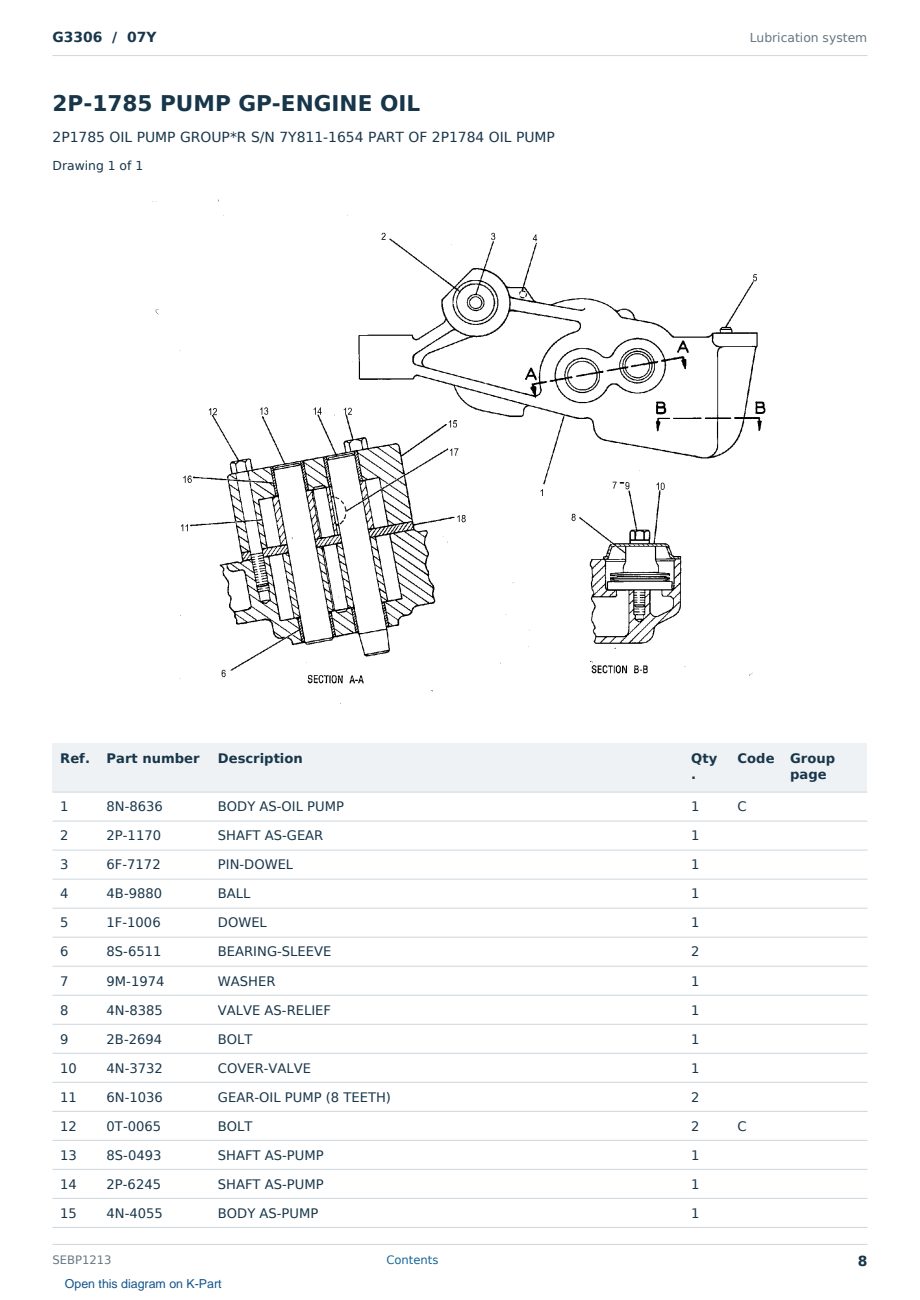 Caterpillar G3306 S/N 07Y Partsbook SEBP1213 (English) - sample page 8 of 10 Caterpillar G3306 S/N 07Y Partsbook SEBP1213 (English) - sample page 8 of 10