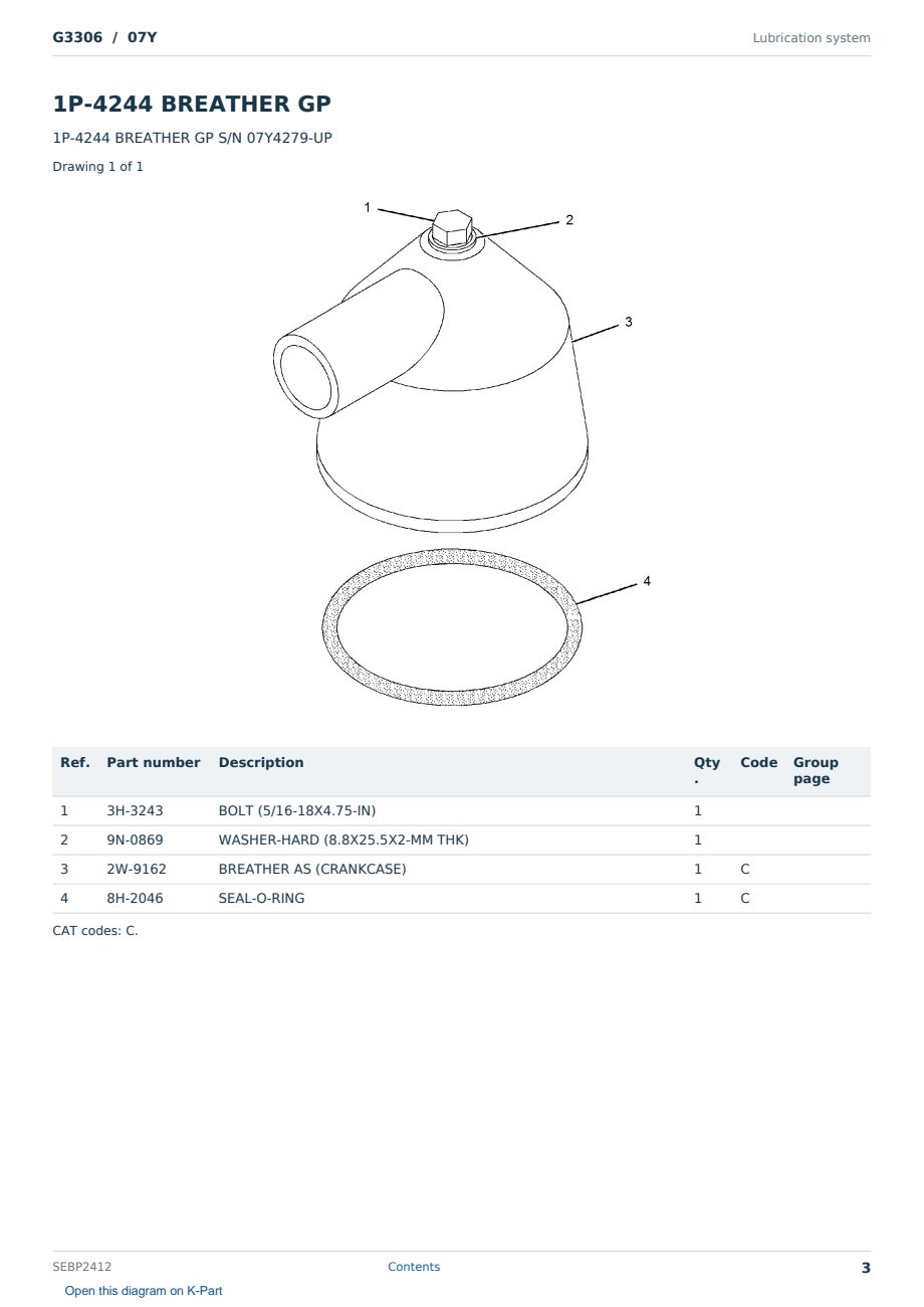 Caterpillar G3306 S/N 07Y Partsbook SEBP2412 (English) - sample page 3 of 10 Caterpillar G3306 S/N 07Y Partsbook SEBP2412 (English) - sample page 3 of 10