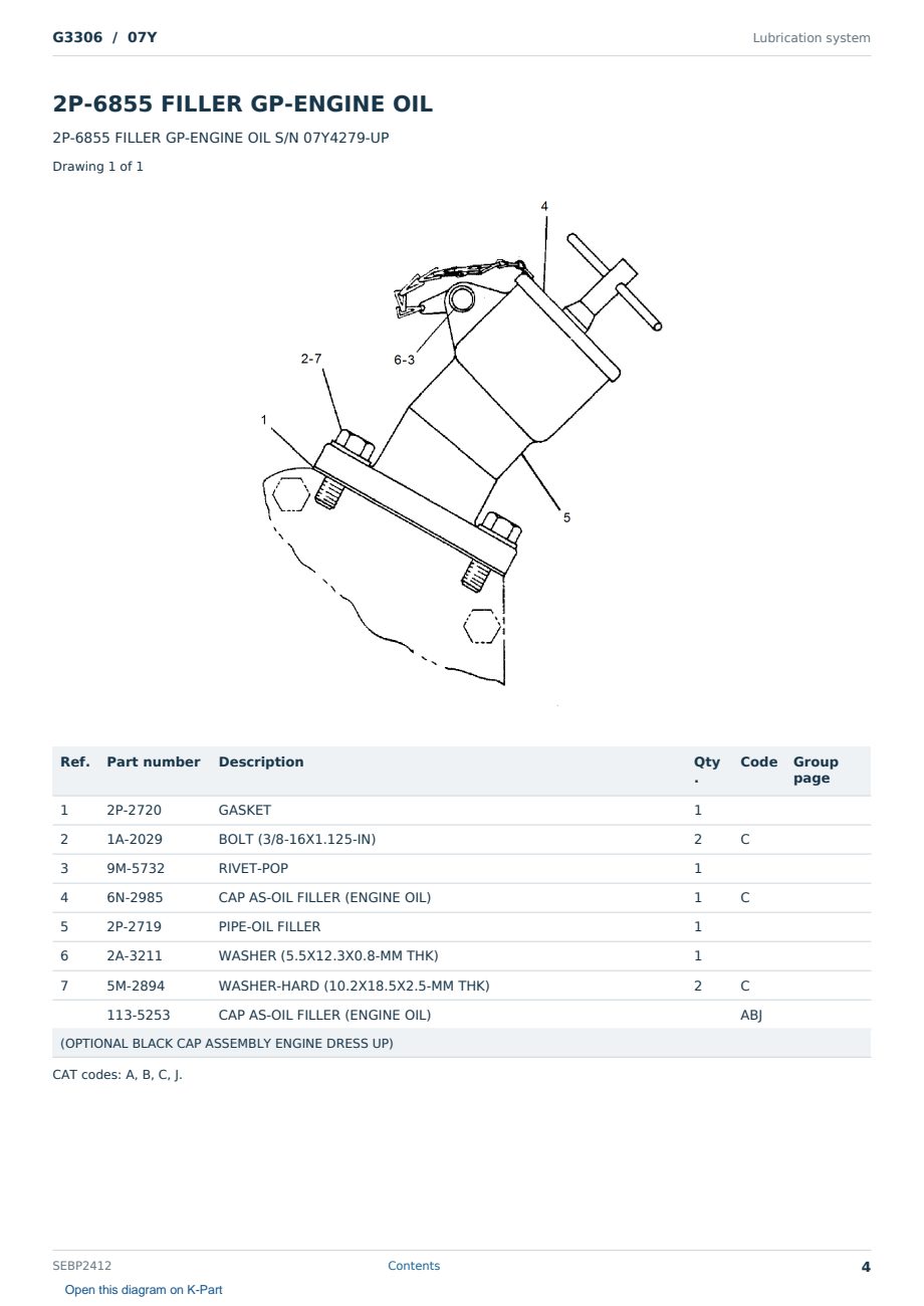 Caterpillar G3306 S/N 07Y Partsbook SEBP2412 (English) - sample page 4 of 10 Caterpillar G3306 S/N 07Y Partsbook SEBP2412 (English) - sample page 4 of 10