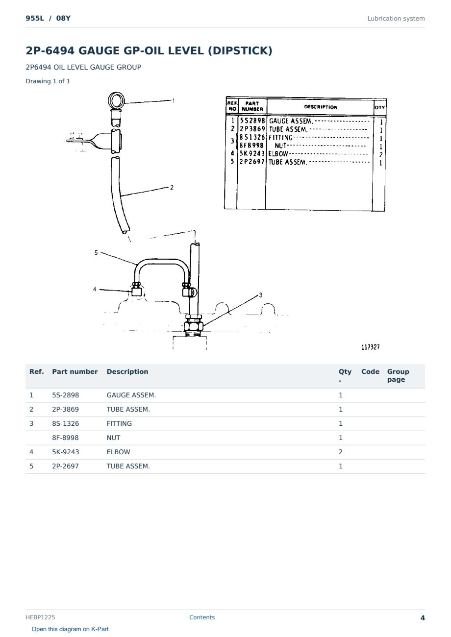 Caterpillar 955L S/N 08Y Partsbook HEBP1225 (English) - sample page 4 of 10 Caterpillar 955L S/N 08Y Partsbook HEBP1225 (English) - sample page 4 of 10