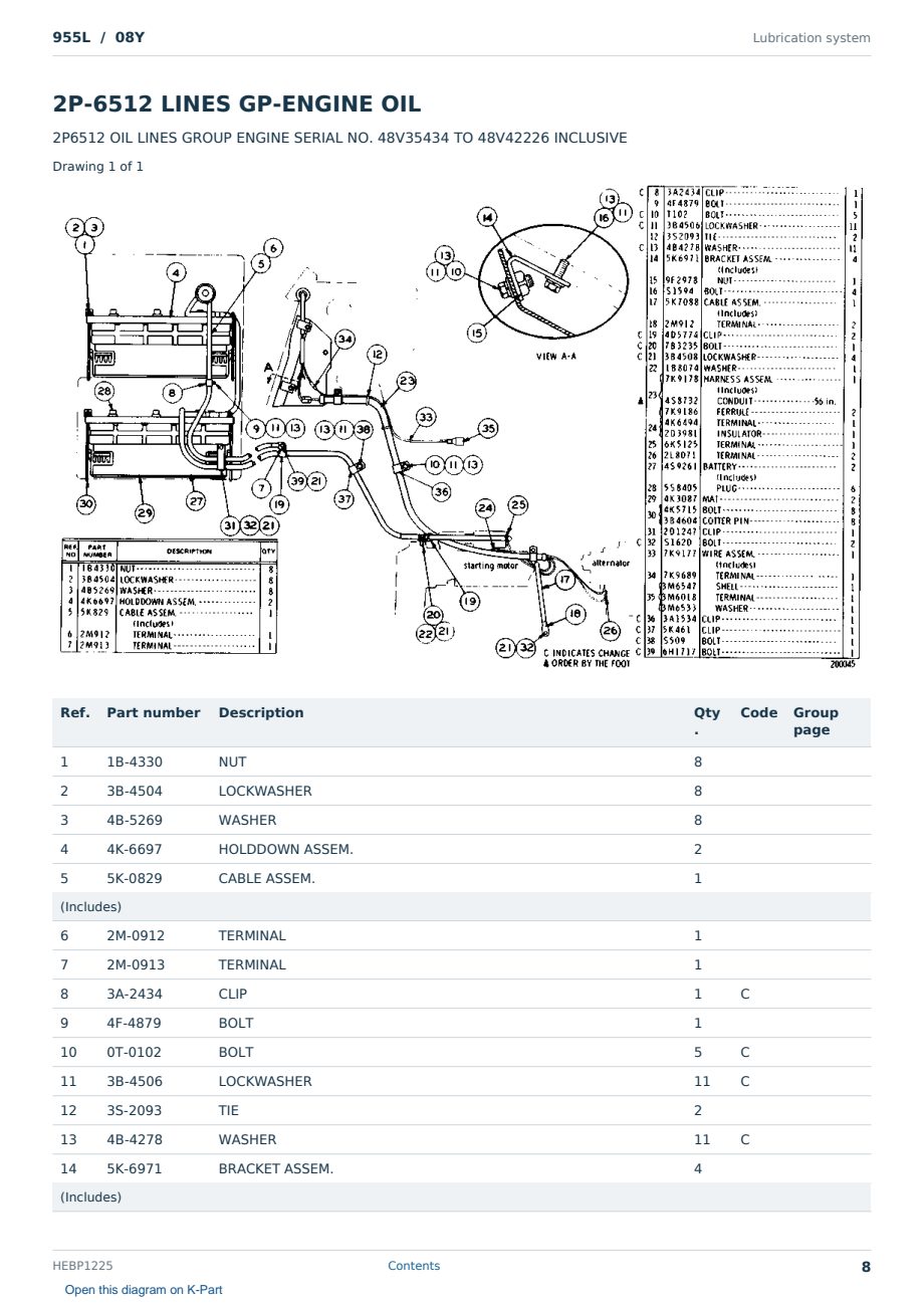 Caterpillar 955L S/N 08Y Partsbook HEBP1225 (English) - sample page 8 of 10 Caterpillar 955L S/N 08Y Partsbook HEBP1225 (English) - sample page 8 of 10