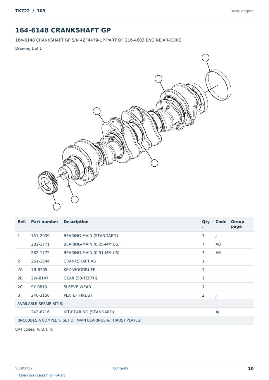Caterpillar TK722 S/N 103 Partsbook SEBP3752 (English) - sample page 10 of 10 Caterpillar TK722 S/N 103 Partsbook SEBP3752 (English) - sample page 10 of 10