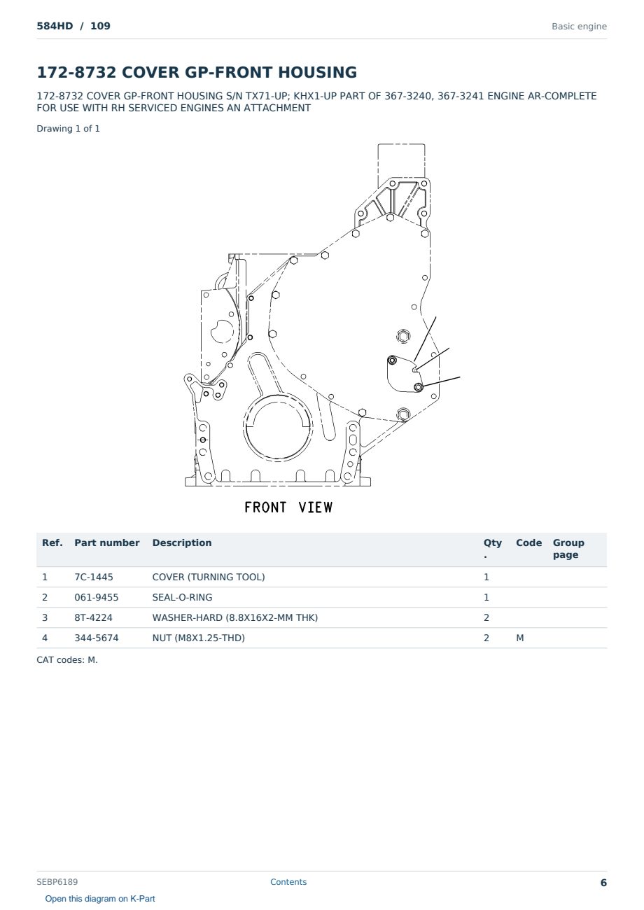 Caterpillar 584HD S/N 109 Partsbook SEBP6189 (English) - sample page 6 of 10 Caterpillar 584HD S/N 109 Partsbook SEBP6189 (English) - sample page 6 of 10