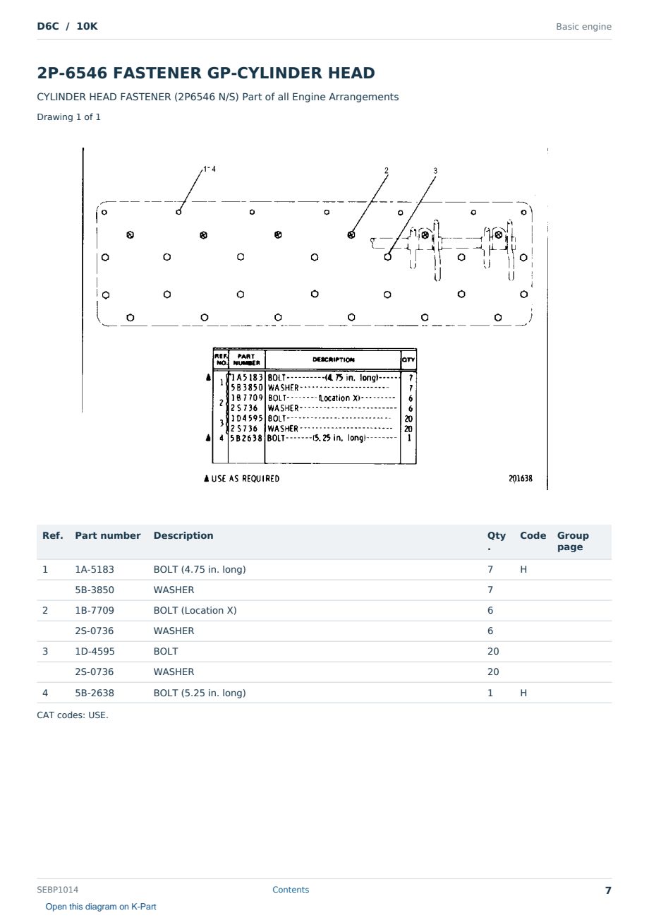 Caterpillar D6C S/N 10K Partsbook SEBP1014 (English) - sample page 7 of 10 Caterpillar D6C S/N 10K Partsbook SEBP1014 (English) - sample page 7 of 10