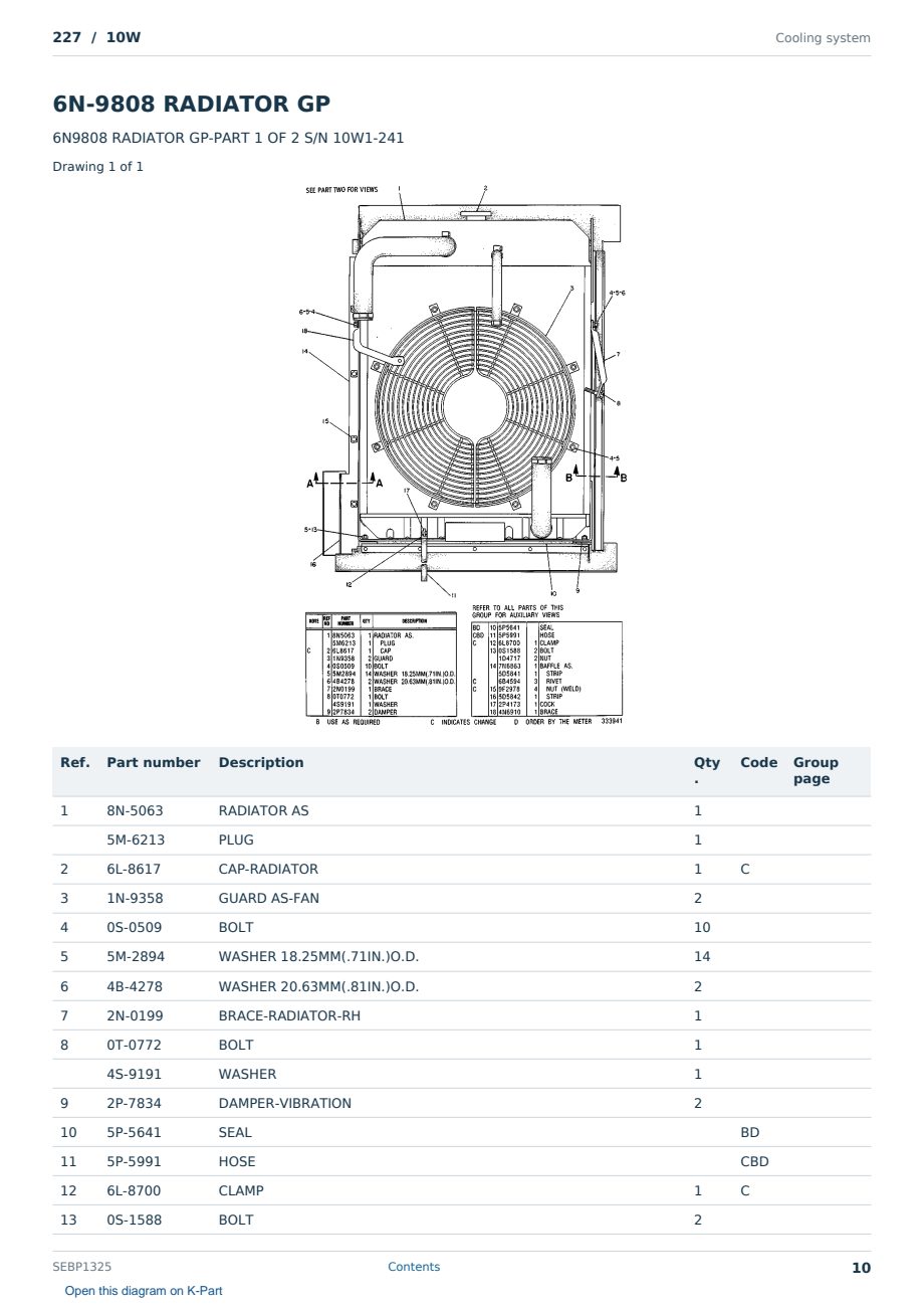 Caterpillar 227 S/N 10W Partsbook SEBP1325 (English) - sample page 10 of 10 Caterpillar 227 S/N 10W Partsbook SEBP1325 (English) - sample page 10 of 10