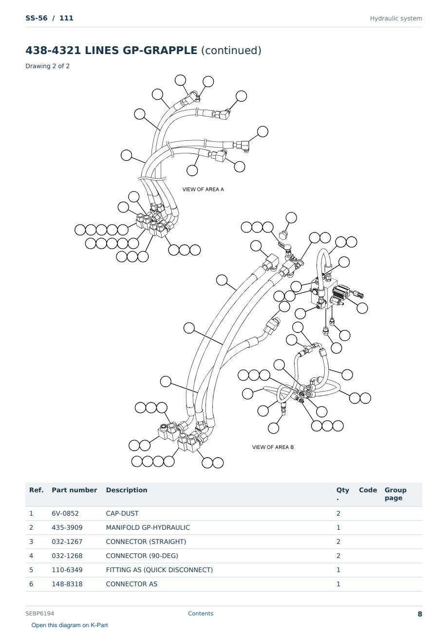 Caterpillar SS-56 S/N 111 Partsbook SEBP6194 (English) - sample page 8 of 10 Caterpillar SS-56 S/N 111 Partsbook SEBP6194 (English) - sample page 8 of 10