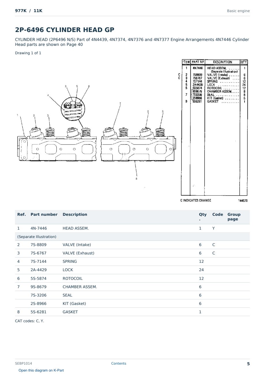 Caterpillar 977K S/N 11K Partsbook SEBP1014 (English) - sample page 5 of 10 Caterpillar 977K S/N 11K Partsbook SEBP1014 (English) - sample page 5 of 10
