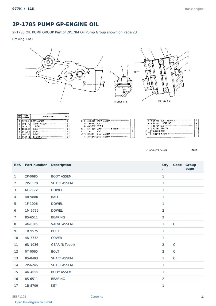 Caterpillar 977K S/N 11K Partsbook SEBP1102 (English) - sample page 4 of 10 Caterpillar 977K S/N 11K Partsbook SEBP1102 (English) - sample page 4 of 10